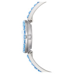 Matrix bangle watch Swiss Made, Crystal bracelet, Blue, Stainless steel